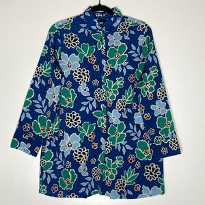 Banana Republic Floral Split Back Button Up long Sleeve Blouse Women’s Size XS